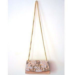 Spring Sales Sergio Rossi Matisse Crystals Chain Clutch Evening Shoulder Bag NEW